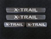 Накладки на пороги (лист шлифованный надпись X-Trail) 4шт для автомобиля Nissan X-Trail (T32) 2015-2018