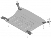Защита алюминиевая Мотодор (Двигатель, Коробка переключения передач), 4 мм,  для Hongqi Hs5  2023- арт. 343901