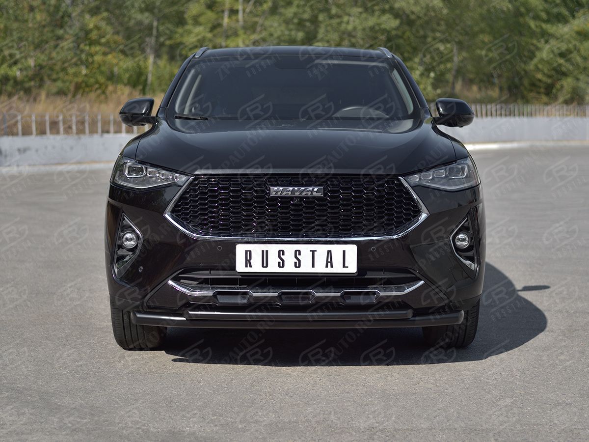 HAVAL F7X 1.5 4WD 2019-2022 Защита переднего бампера d57 секции-d42 дуга black HF7XZ-003836CH