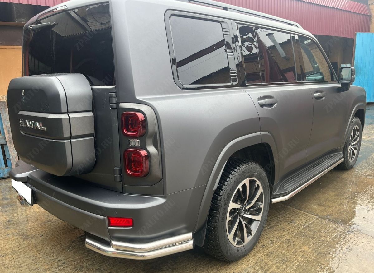 Защита заднего бампера  угловая двойная для автомобиля Haval H9 2024- арт. HVH9.24.20