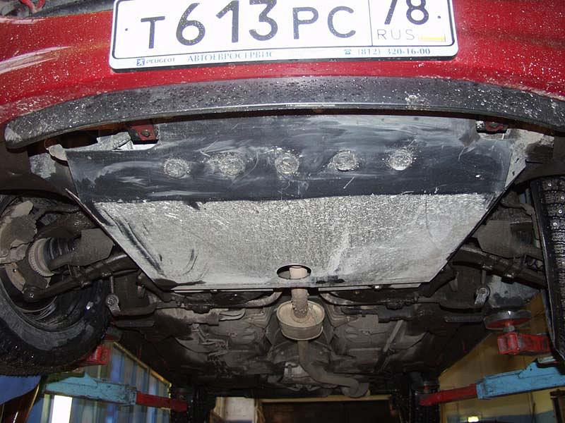 Защита картера и КПП для PEUGEOT 206 хэтчбек 1998 - 2006, V-1,1;1,4;1,6;2,0;1,4D;1,6D;1,9D, Sheriff, сталь 2,0 мм, арт. 17.0244