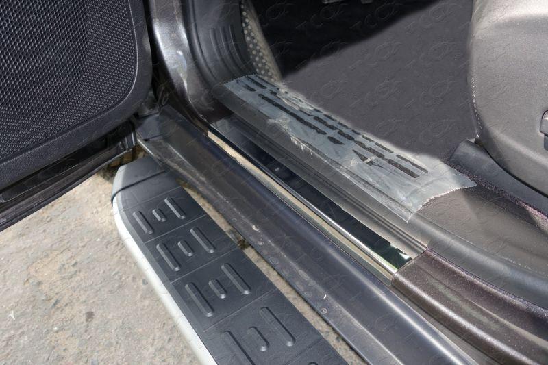 Накладки на пороги (зеркало) для автомобиля Jeep Cherokee (Sport, Longitude, Limited) 2014-