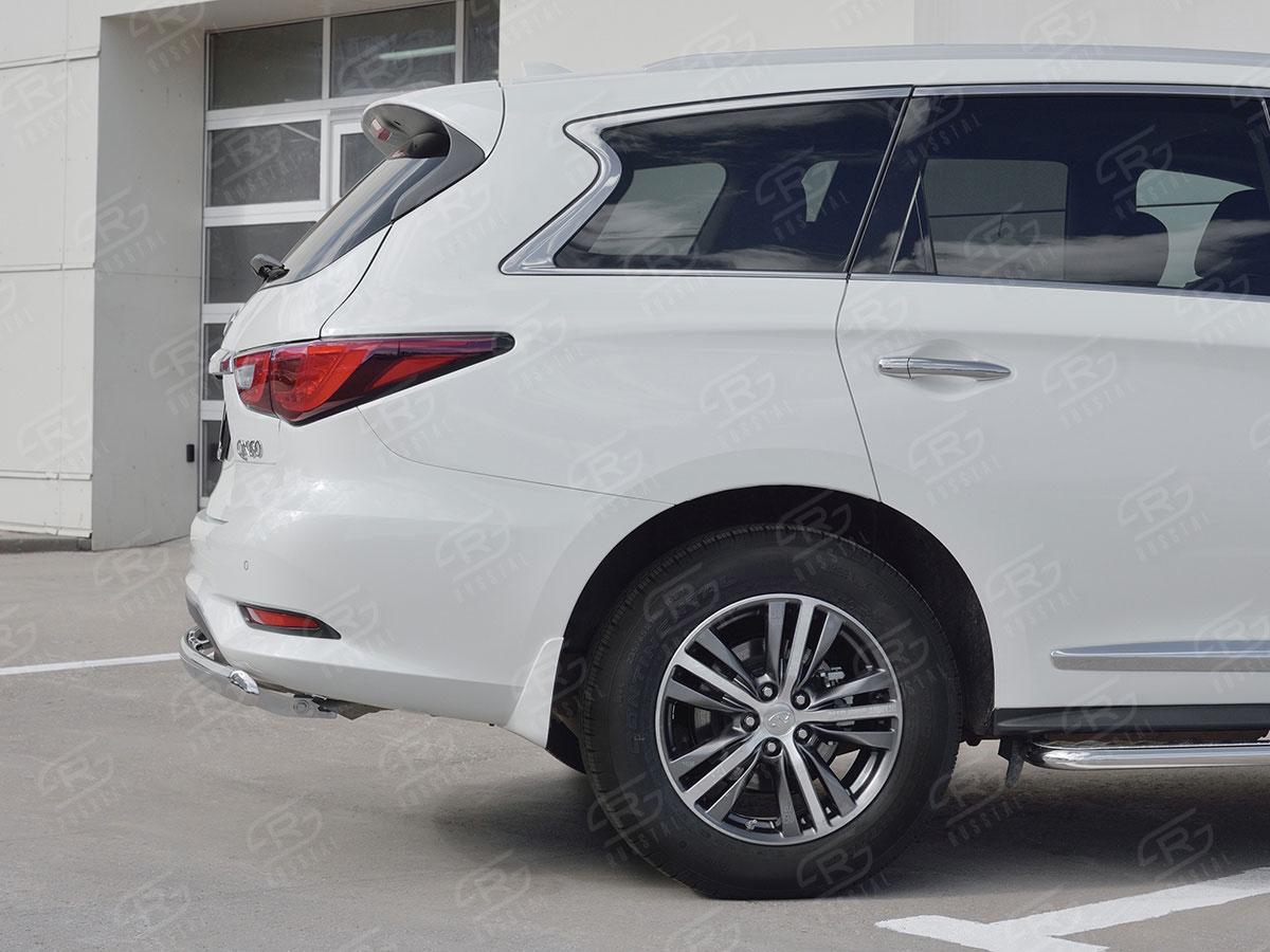 Защита заднего бампера d75х42 для Infiniti QX60 2016, Slitkoff IQXZ-002684