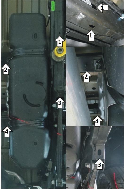Защита алюминиевая Мотодор (Топливный бак), 5 мм, Алюминий для Dodge Ram 1500 2018- арт. 32905