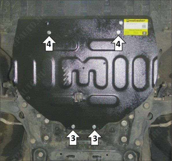 Защита  Мотодор (Двигатель, Коробка переключения передач), 2 мм, сталь для Renault Scénic IV  2016-2022 арт.71705