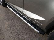 Пороги алюминиевые с пластиковой накладкой 1720 мм для автомобиля Lexus NX 200 2014-2017 (кроме F-Sport) TCC Тюнинг арт. LEXNX20014-19AL