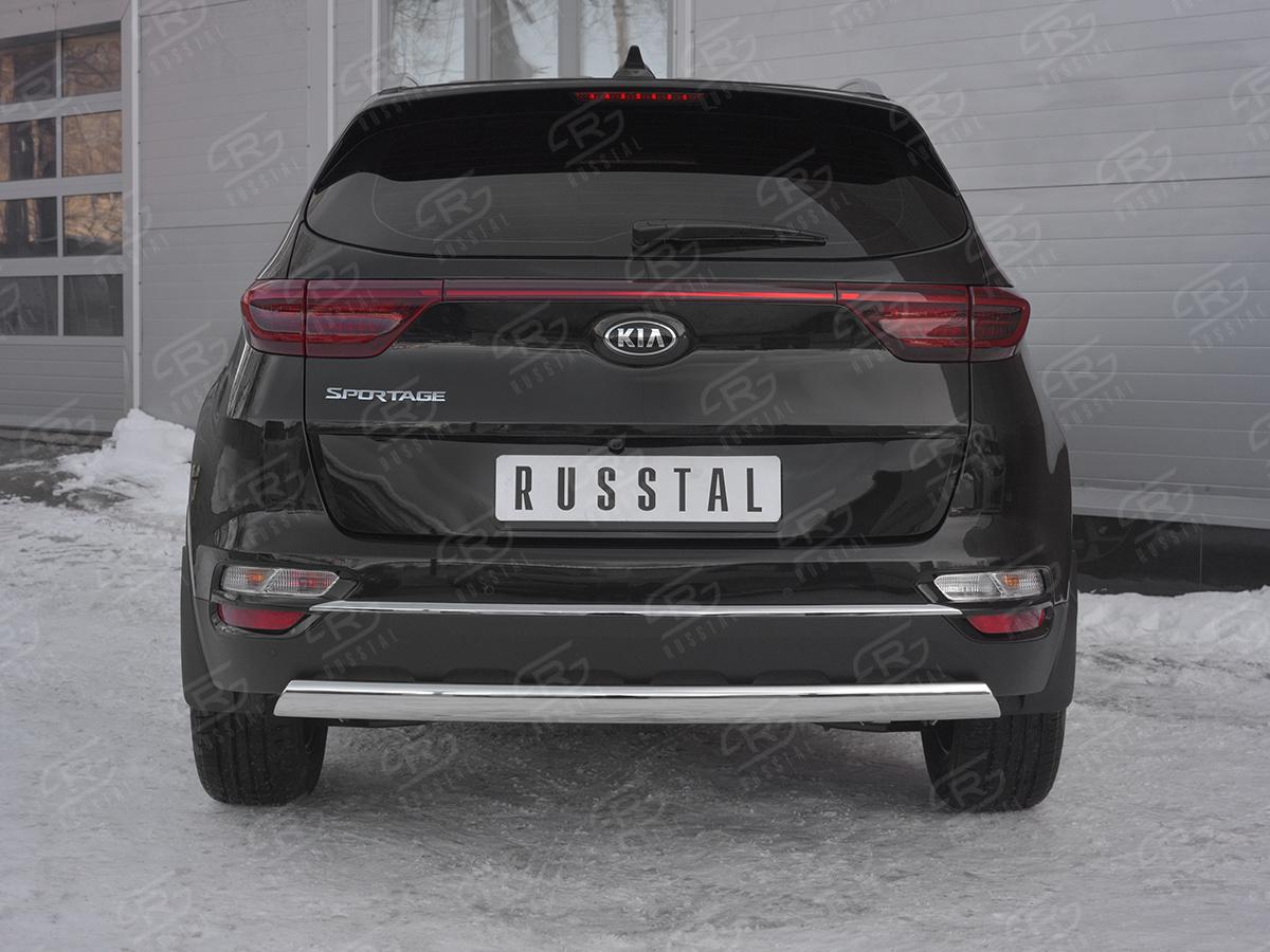 Защита заднего бампера 75х42 дуга KSZ-003192 для автомобиля KIA SPORTAGE 2018-, Slitkoff