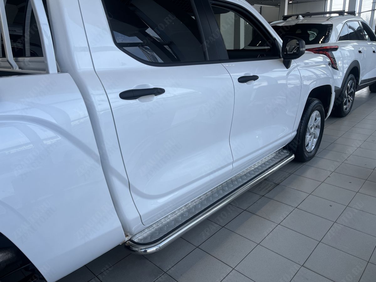 Пороги с накладным листом для автомобиля Great Wall Poer KingKong 2023 арт. GWPKK.23.41