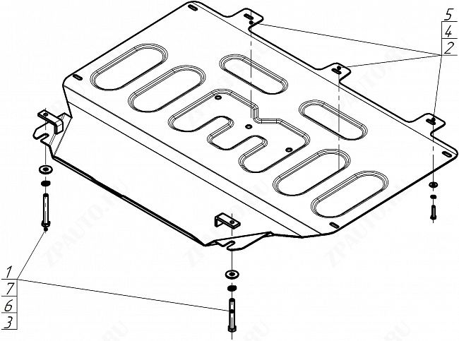Защита стальная Мотодор (Двигатель, Коробка переключения передач), 2 мм,  Dongfeng Mage  2025- арт. 78613