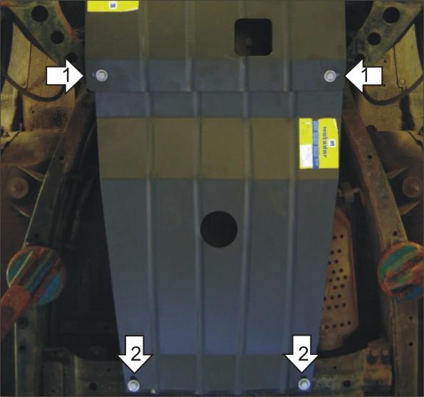 Защита стальная Мотодор (Коробка переключения передач), 2 мм, Сталь для KIA Grand Sportage 1999-2005 арт. 01020