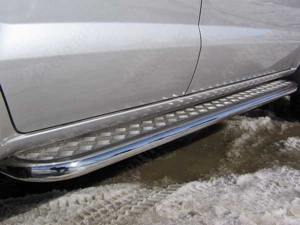 Защита порогов d42 с листом Hyundai Tucson (2004-2010) , Slitkoff, арт. HT010