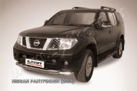 Защита переднего бампера d76+d57 двойная Nissan Pathfinder R51 (2004-2010) , Slitkoff, арт. NIP006