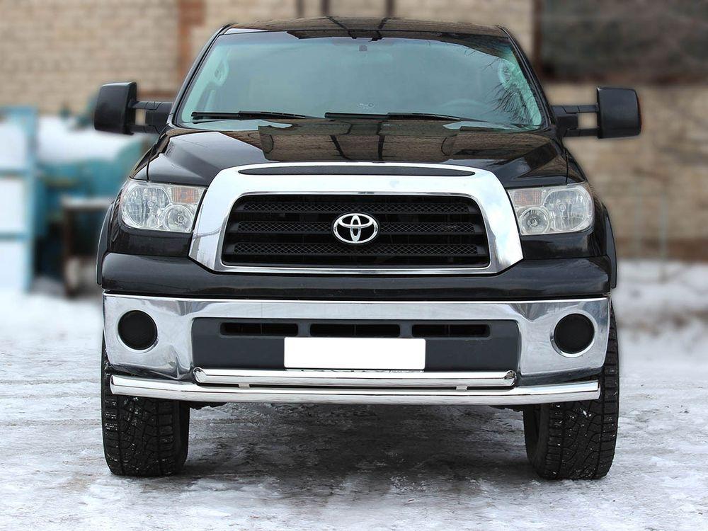 Дуга передняя по низу бампера радиусная двойная d-76+60 для Toyota Tundra 2007, Технотек TTU_1