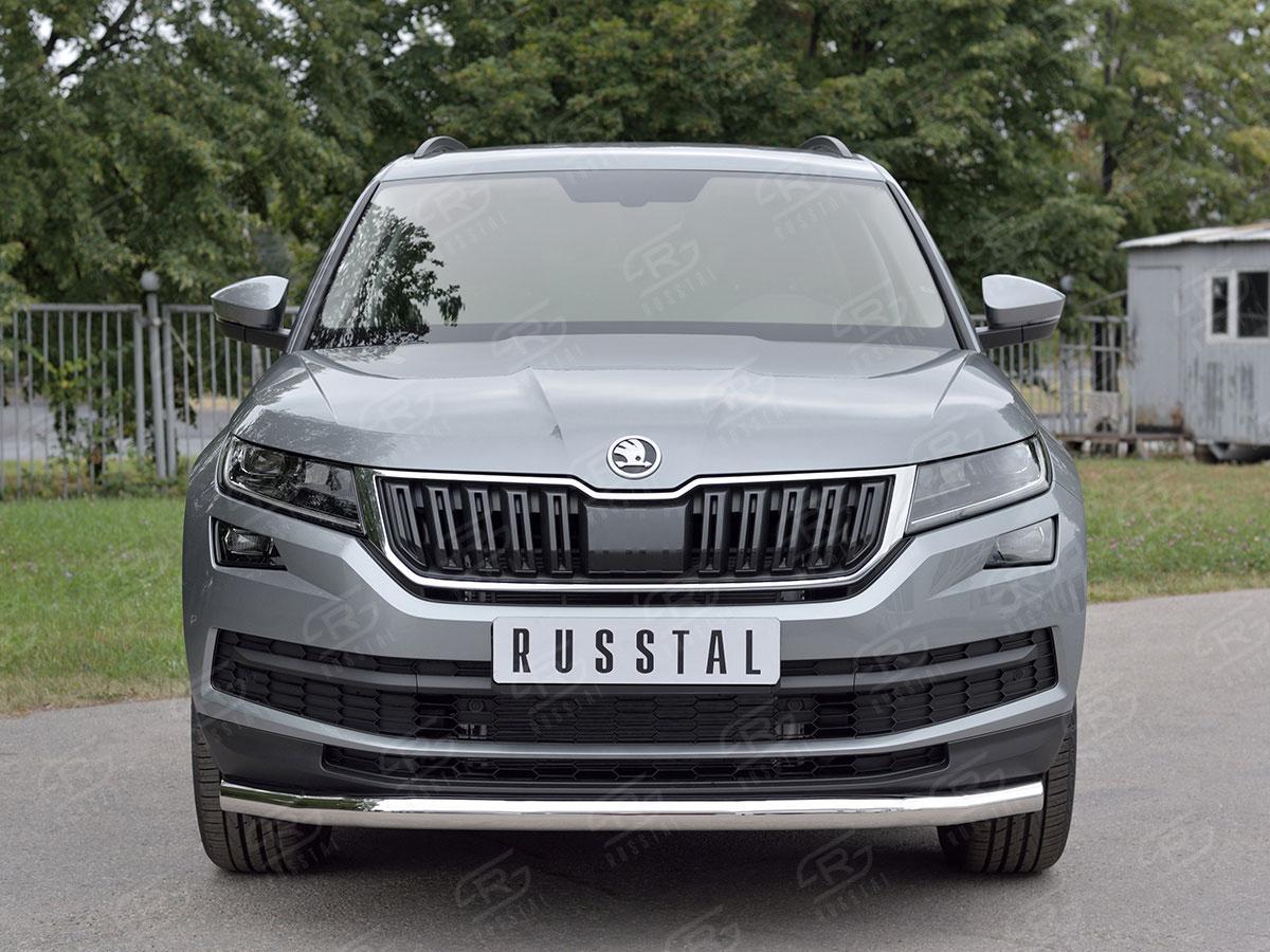 Защита переднего бампера d57 волна на Skoda Kodiaq, Slitkoff SKKZ-002770