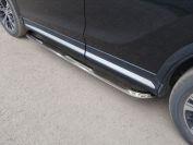 Пороги овальные гнутые с накладкой 75х42 мм для автомобиля Mitsubishi Eclipse Cross 2018-, TCC Тюнинг MITECLCR18-17