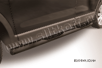 Защита порогов d76 с проступями черная Mazda CX-9 (2006-2012) , Slitkoff, арт. MZCX9005B
