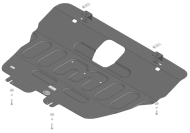 Защита стальная Мотодор (Двигатель, Коробка переключения передач), 2 мм, сталь для Jetour X90 Plus  2023- арт. 79011