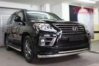 Защита переднего бампера труба d76/42 двойная для Lexus LX570 Sport 2013-, Lexus LX57.48.5011