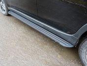 Пороги алюминиевые ''Slim Line Black'' 1820 мм для автомобиля Subaru XV 2017-, TCC Тюнинг SUBXV17-16B