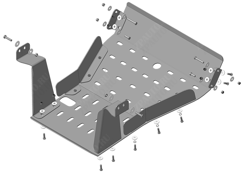 Защита на Грузовые Motodor (Радиатор, Двигатель), 6 мм, сталь для FAW J6  2013- арт. 23907
