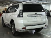 Защита заднего бампера "уголки" d-76+43 (под фаркоп BOZAL и LEADER) для автомобиля Toyota Land Cruiser Prado 150 STYLE 2019-наст.вр., Технотек, арт. LCPR19_3.1.1S