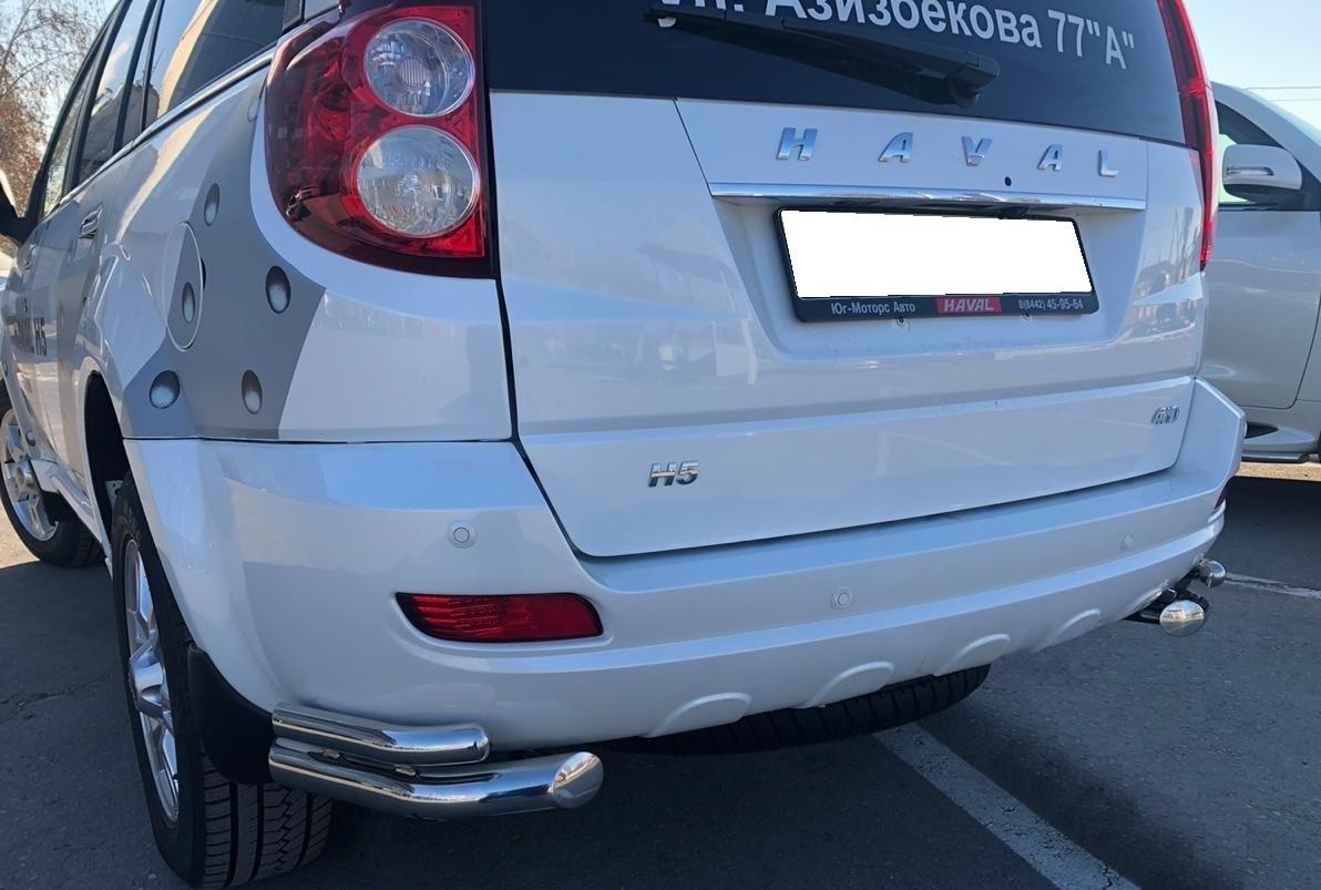 Защита заднего бампера угловая двойная для автомобиля HAVAL H5 2020 арт. GWH5.20.19