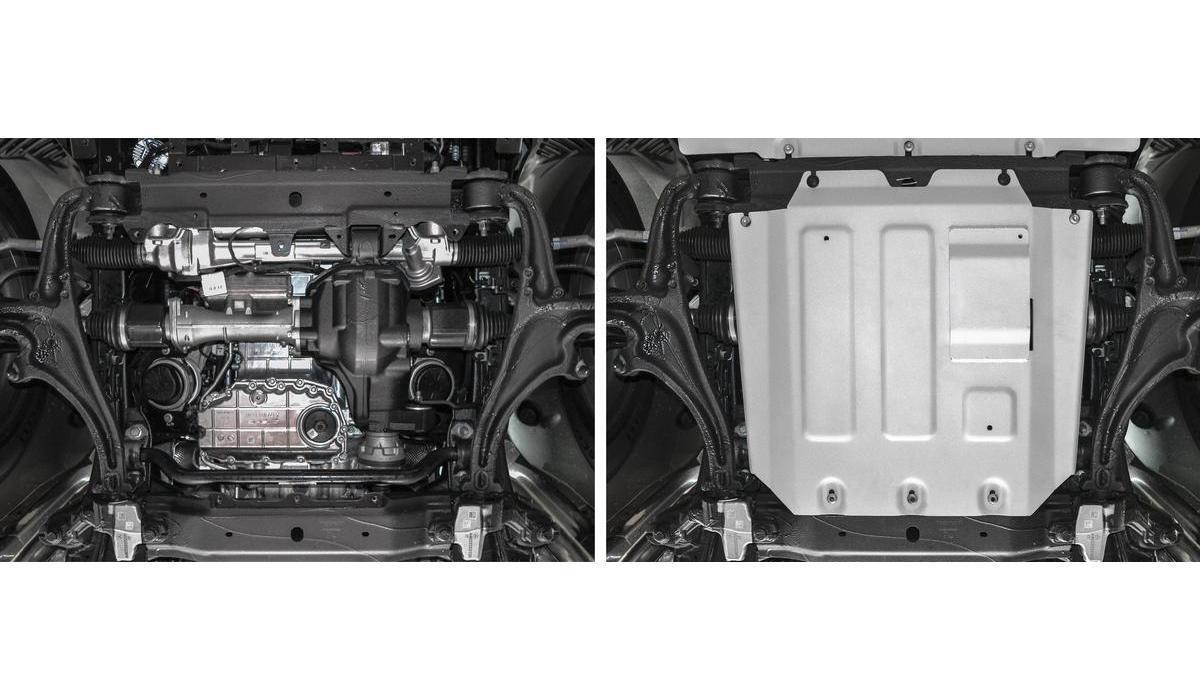 Защита картера Rival для Mercedes-Benz G-klasse W464 2018-н.в., штампованная, алюминий 4 мм, с крепежом, 333.3947.1