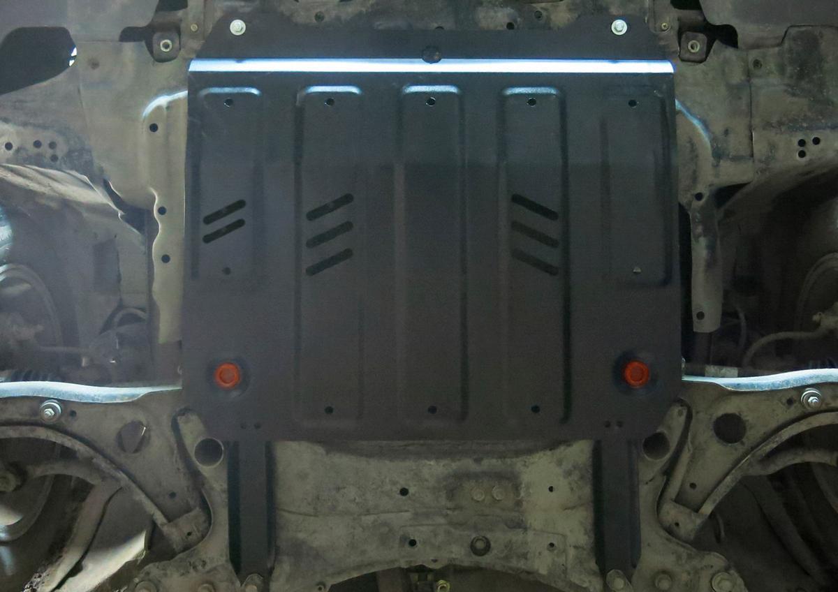 Защита картера и КПП АвтоБроня для Geely MK Cross (V - 1.5) 2011-2016, штампованная, сталь 1.8 мм, с крепежом, 111.01912.1