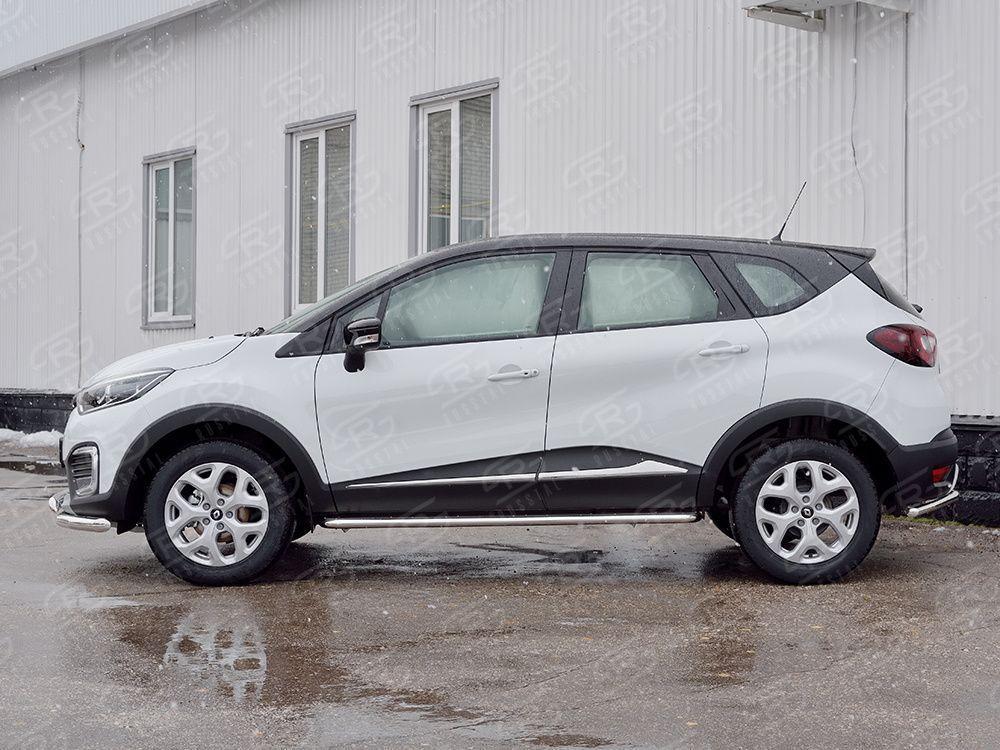 Пороги труба d42 с листом вариант 3 Renault Kaptur 2016, Slitkoff RKPL-0024683