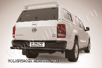 Защита заднего бампера d76 черная Volkswagen Amarok (2010-2016) , Slitkoff, арт. VWAM13-011B
