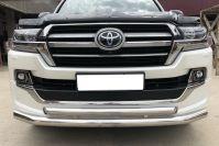 Защита переднего бампера двойная для автомобиля TOYOTA Land Cruiser 200 Executive  Lounge 2018, Россия TLCEL200.18.03