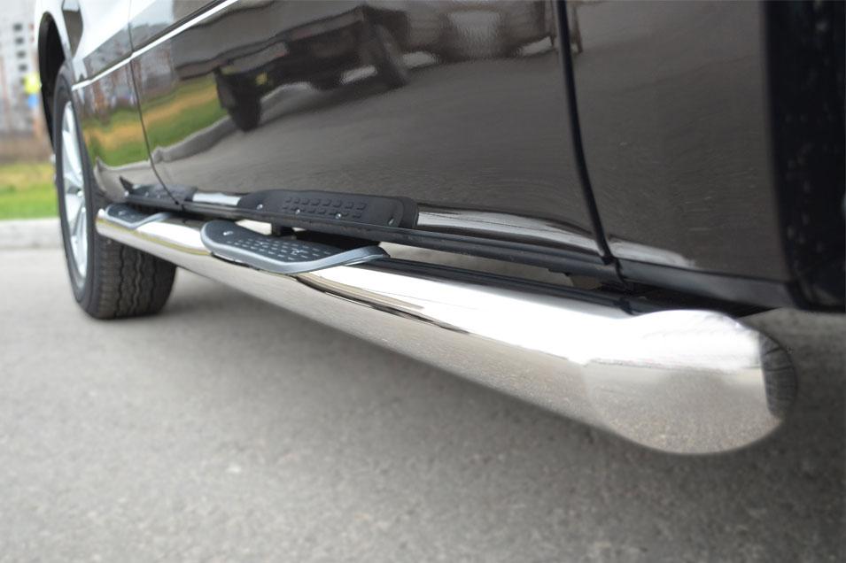 Пороги труба d76 с накладками вариант 1 для Suzuki Grand Vitara 5d 2012, Slitkoff SVT-0010951