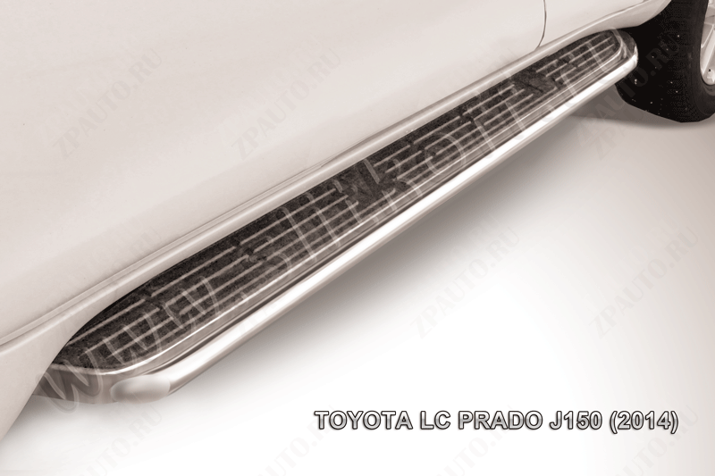Защита штатного порога d42 Toyota Land Cruiser Prado J150 (2013-2017) Black Edition, Slitkoff, арт. TOP14-007BE