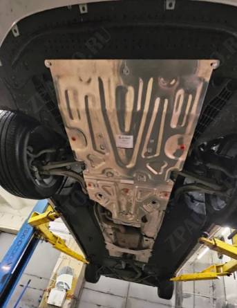 Защита  картера и КПП (2 части) Audi A7 C8 2018-2022 V-3,0 АТ quattro , ALFeco, алюминий 4мм, арт. ALF3045al-1