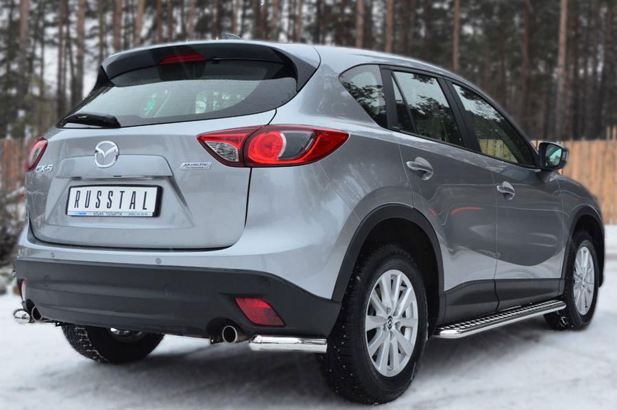 Защита заднего бампера уголки d57 для Mazda CX-5 2011, Slitkoff M5Z-001142