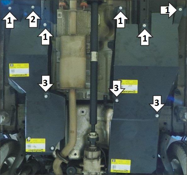 Защита стальная Мотодор (Топливный Фильтр), 2 мм, Сталь для Haval F7 2019- арт. 03124