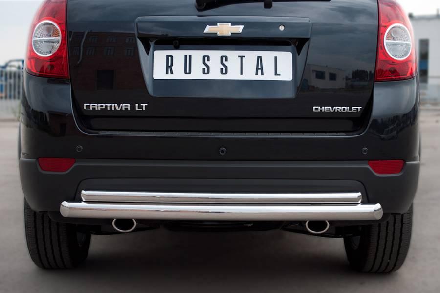 Защита заднего бампера d63/42 для Chevrolet Captiva 2012, Руссталь CHCZ-000832