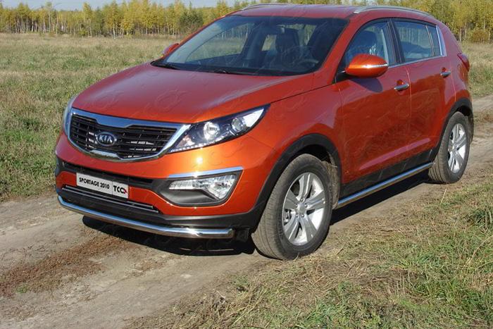 Решетка радиатора из нержавеющих трубочек 16 мм для KIA Sportage 2010-, ТСС KIASPORT10-06, TCC Тюнинг