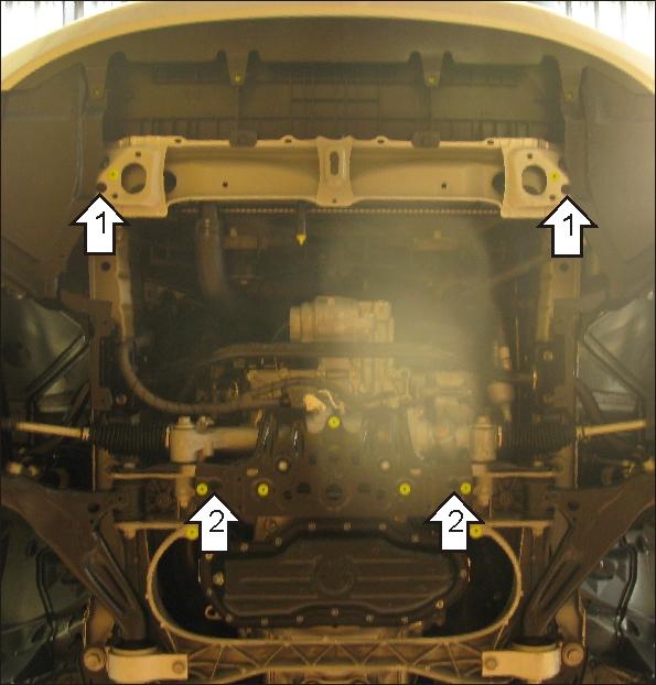 Защита алюминиевая Мотодор (Двигатель), 5 мм, Алюминий для Lexus GS 300 2008-2012 арт. 35001