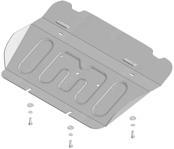 Защита алюминиевая Мотодор (Радиатор), 4 мм,  для Changan Hunter Plus  2023- арт. 347201