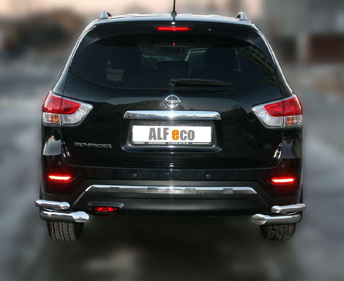 Защита задняя уголки двойные D 76,1/50,8 для Nissan Pathfinder(Ниссан Патфайндер), ALFeco арт. NISPATF-14.10