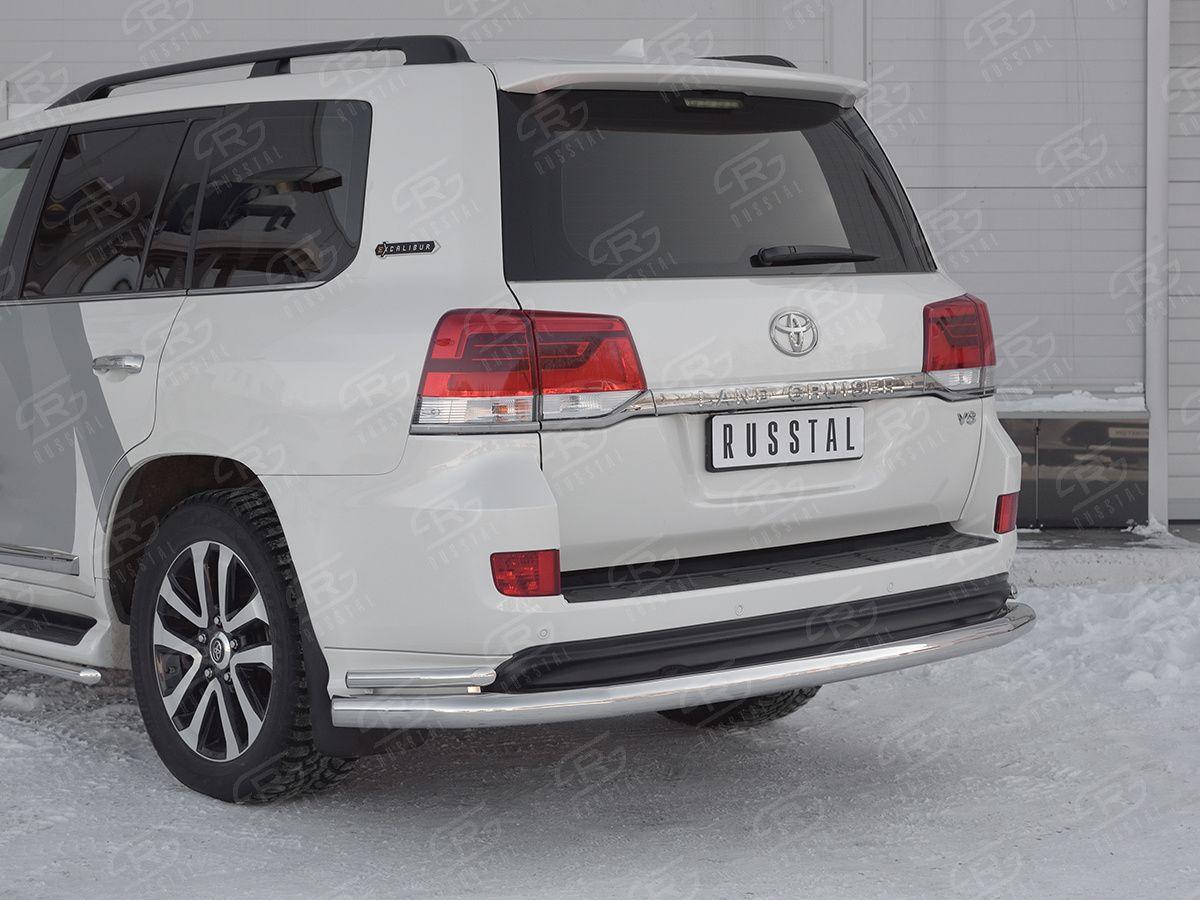 Защита заднего бампера d76/42 уголки на Toyota Land Cruiser 200 2017 Excalibur, Slitkoff TLCZ-002910