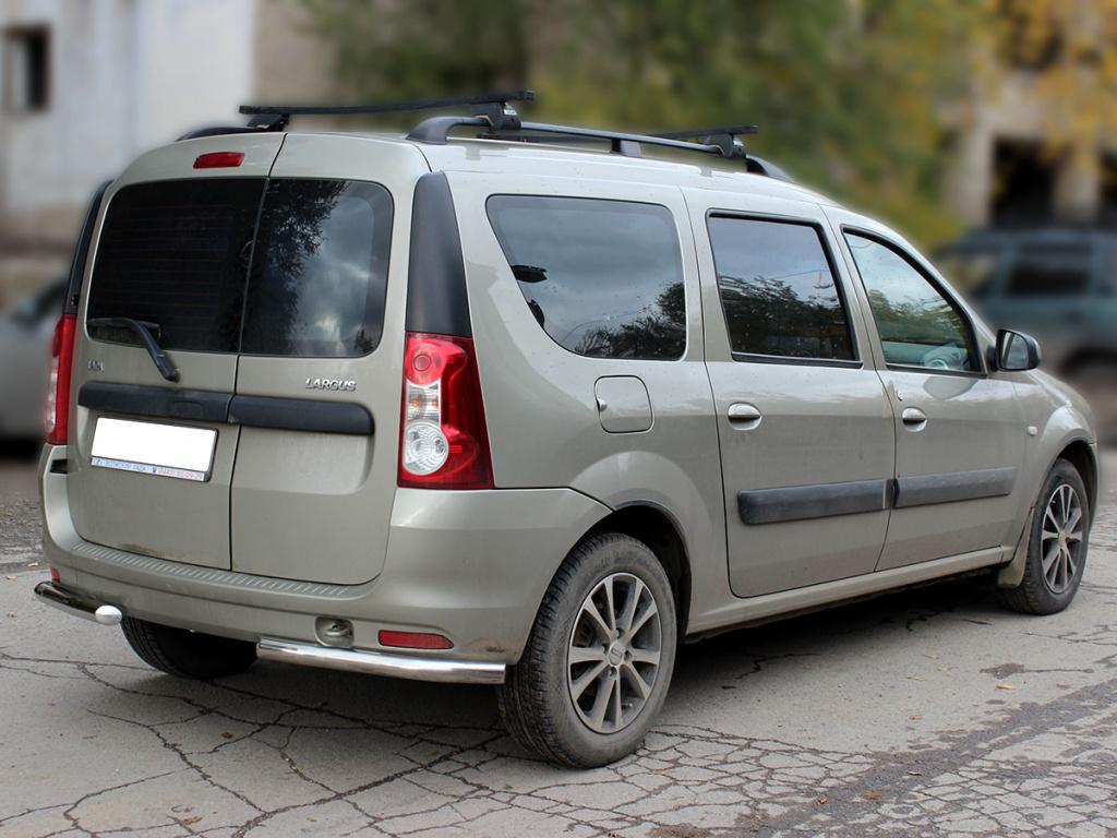 Защита заднего бампера "уголки" d-53 для автомобиля Lada Largus 2012-наст.вр., Технотек, арт. LL_3