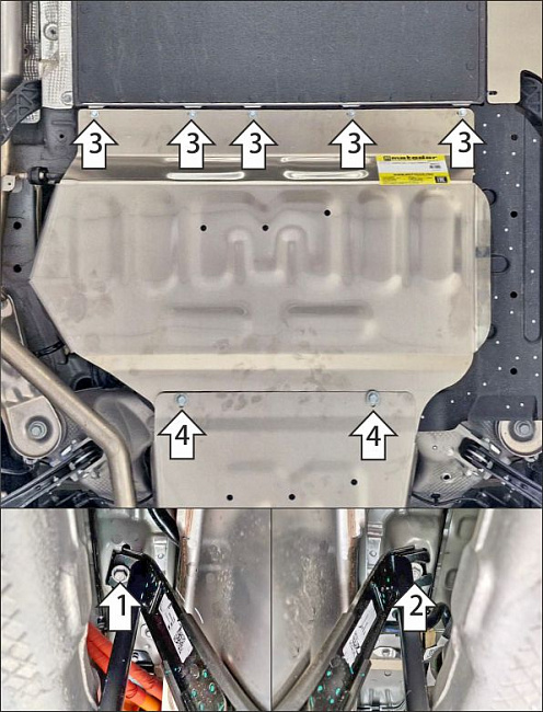 Защита алюминиевая Мотодор (Топливный бак), 4 мм,  Li L9  2024- арт. 349913
