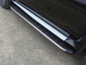 Пороги алюминиевые с пластиковой накладкой (карбон серые)    1720 мм для автомобиля Nissan Terrano 2014-, TCC Тюнинг NISTER14-12GR