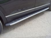 Пороги алюминиевые с пластиковой накладкой (карбон серебро) 2020 мм Volkswagen Teramont Pro 4WD 2L 2025 (Китай) арт. VWTERP25-01SL