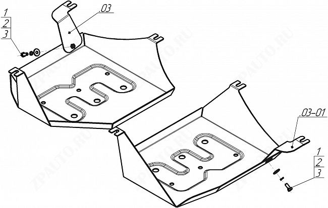 Защита стальная Мотодор (Топливный бак), 2 мм, сталь для Haval Dargo 2022- арт. 73103