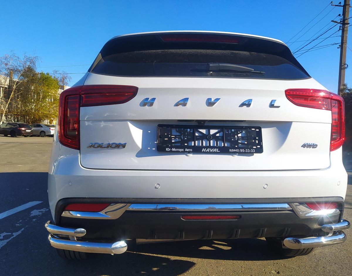 Защита заднего бампера угловая двойная для автомобиля HAVAL Jolion 2021 арт. HVJ.21.19