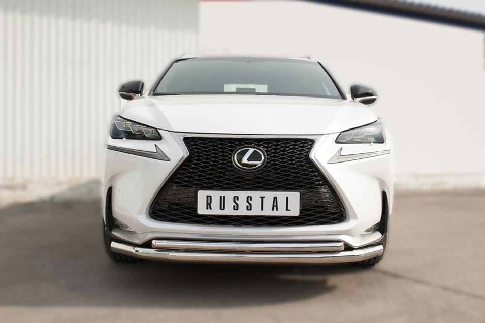 Защита переднего бампера d57/42 для Lexus NX 200t 2014 F Sport, Slitkoff LNXZ-002135