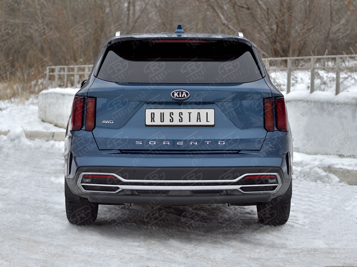 KIA SORENTO 2020- Защита заднего бампера d57 дуга black KSORZ-004021CH